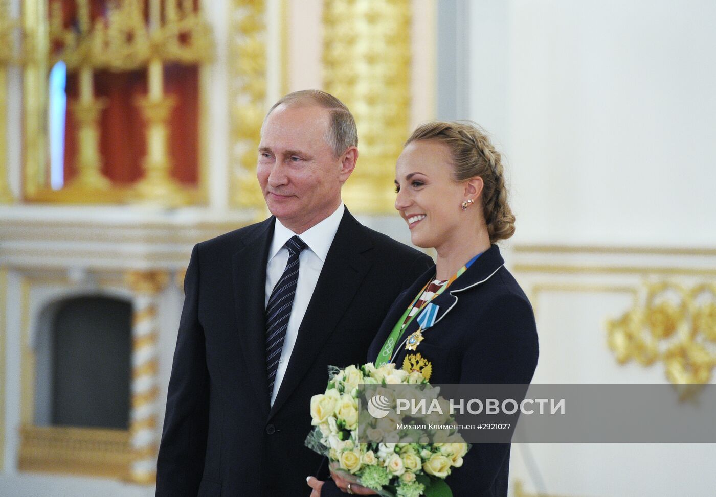 Церемония вручения президентом РФ В. Путиным госнаград победителям и призерам олимпийской сборной РФ