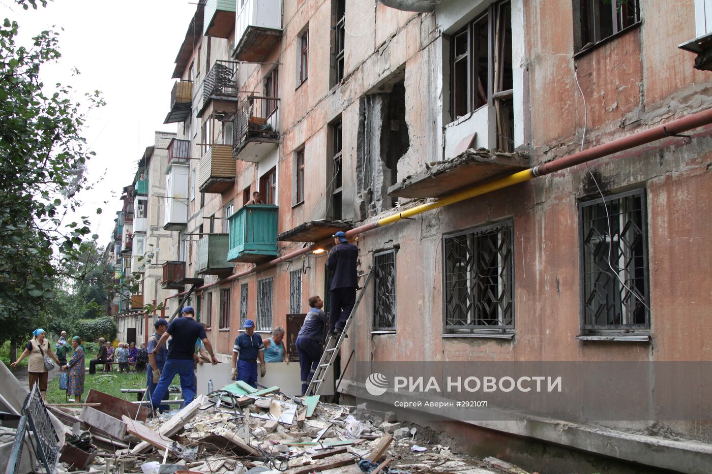 Последствия обстрела Горловки