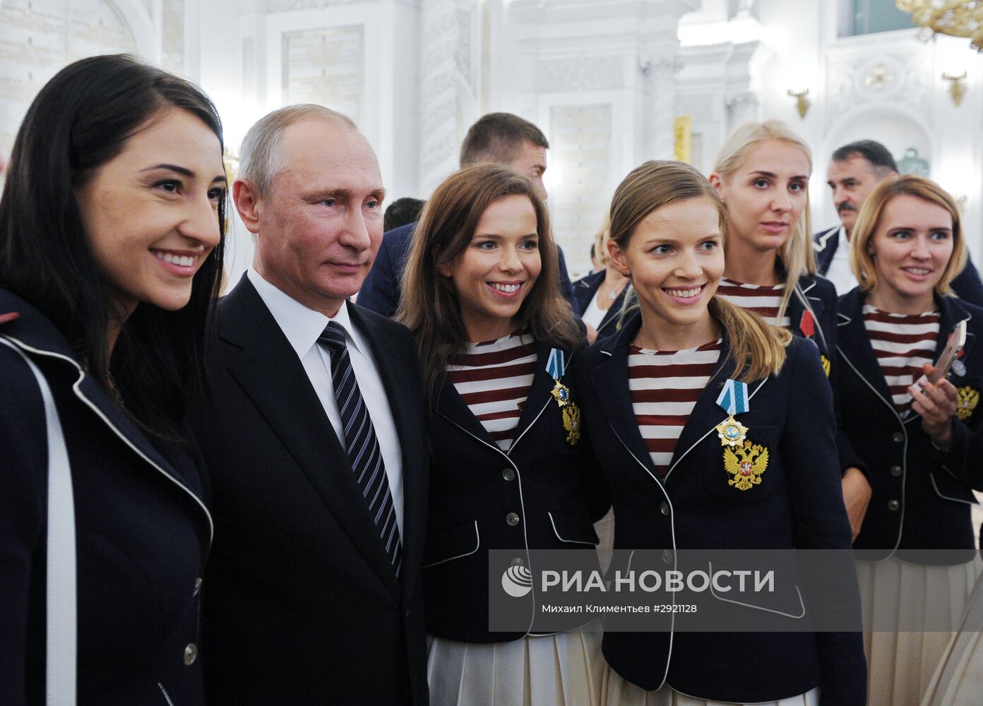 Церемония вручения президентом РФ В. Путиным госнаград победителям и призерам олимпийской сборной РФ