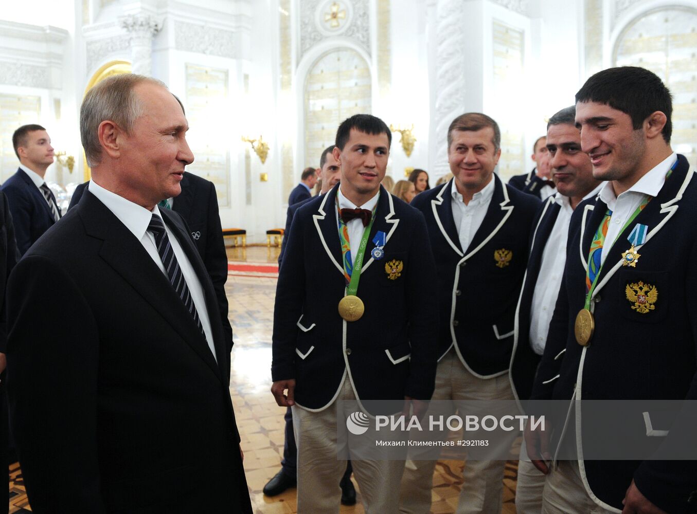 Церемония вручения президентом РФ В. Путиным госнаград победителям и призерам олимпийской сборной РФ