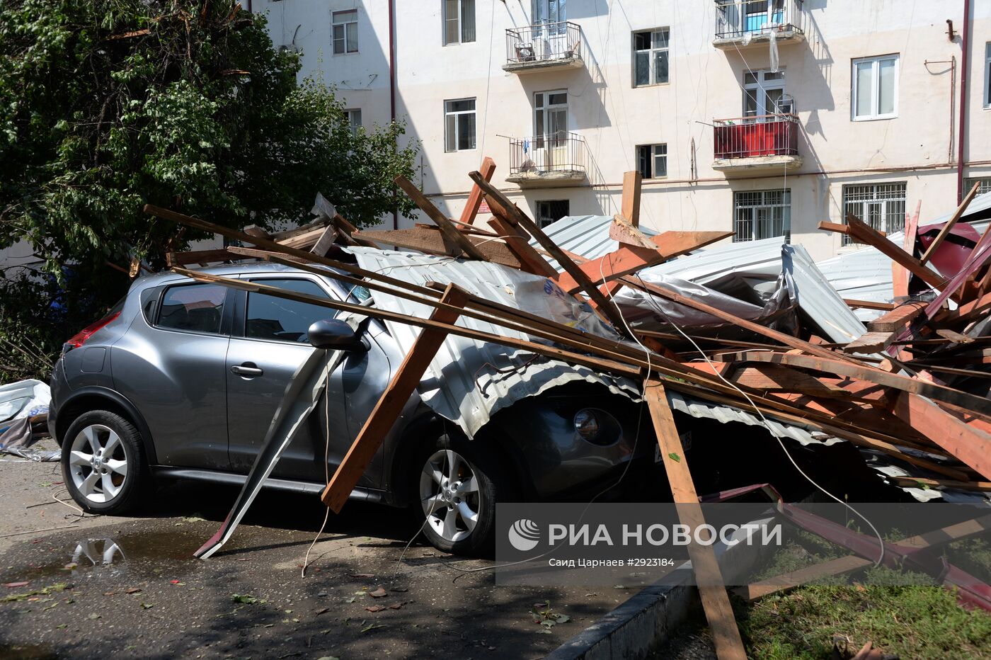 Последствия урагана в Грозном