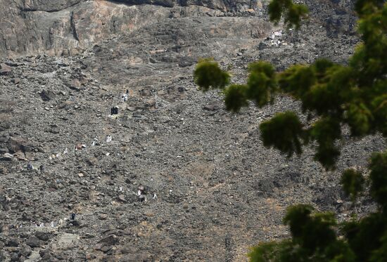 Паломники в долине Арафата в Саудовской Аравии
