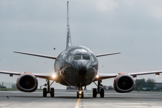 Прибытие первого рейса в аэропорт "Жуковский"