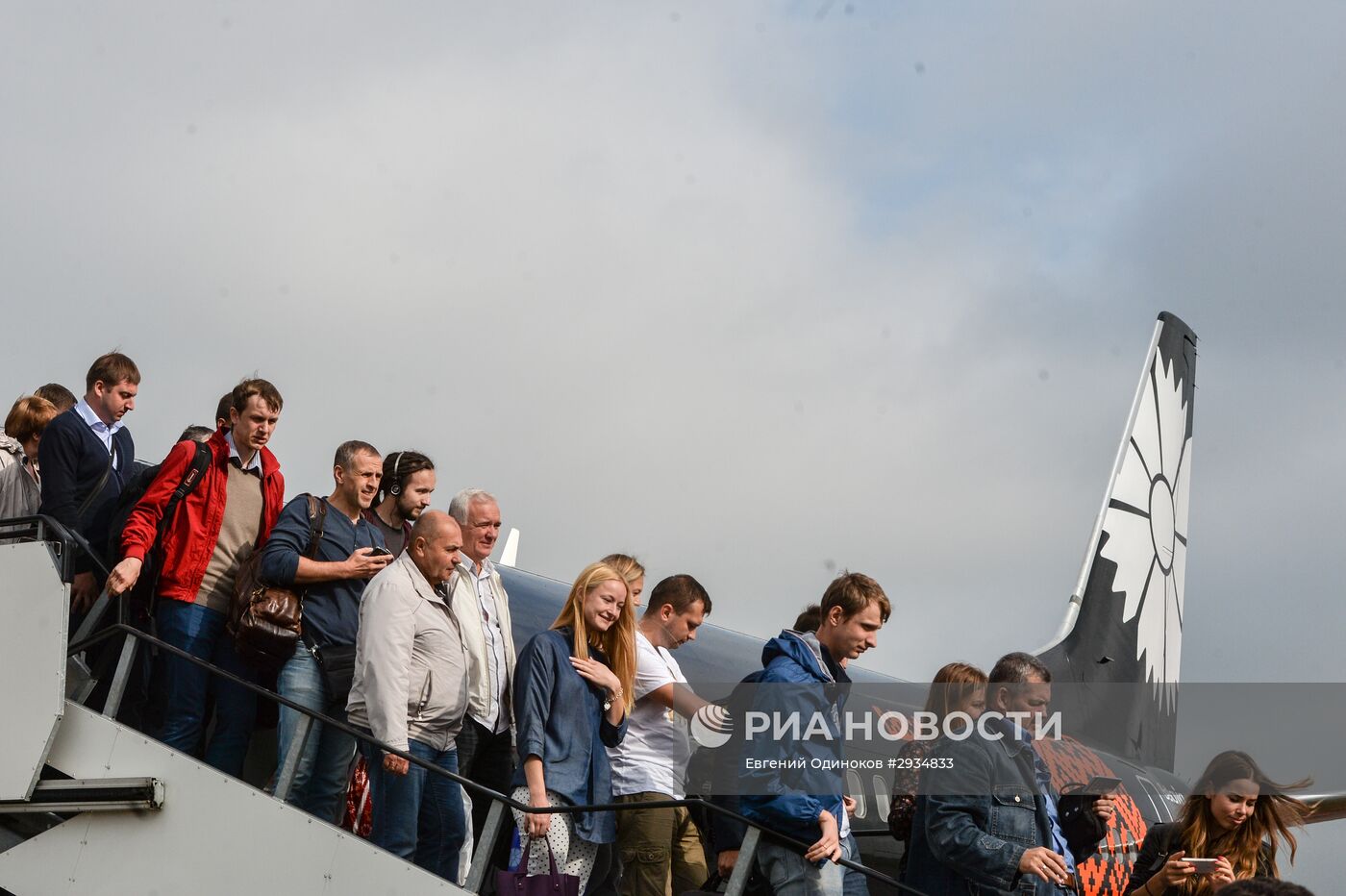 Прибытие первого рейса в аэропорт "Жуковский"