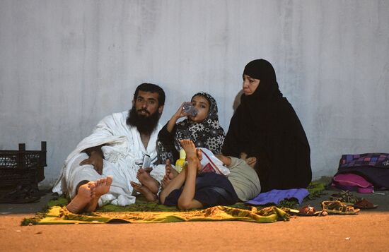 Паломники во время хаджа в Саудовской Аравии