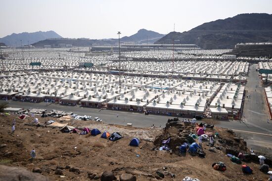 Паломники во время хаджа в Саудовской Аравии