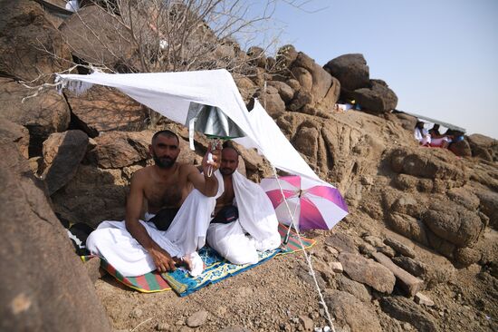 Паломники во время хаджа в Саудовской Аравии