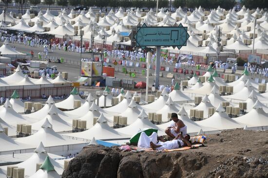 Паломники во время хаджа в Саудовской Аравии