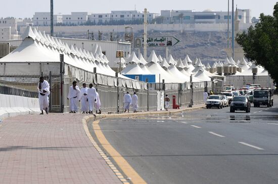 Паломники во время хаджа в Саудовской Аравии