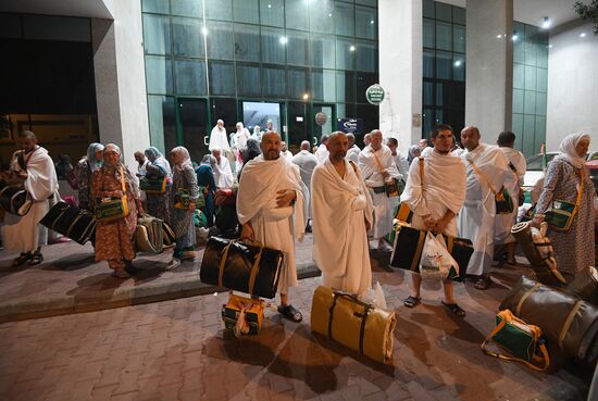 Паломники во время хаджа в Саудовской Аравии