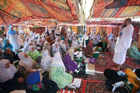 Паломники во время хаджа в Саудовской Аравии