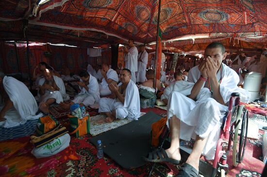 Паломники во время хаджа в Саудовской Аравии