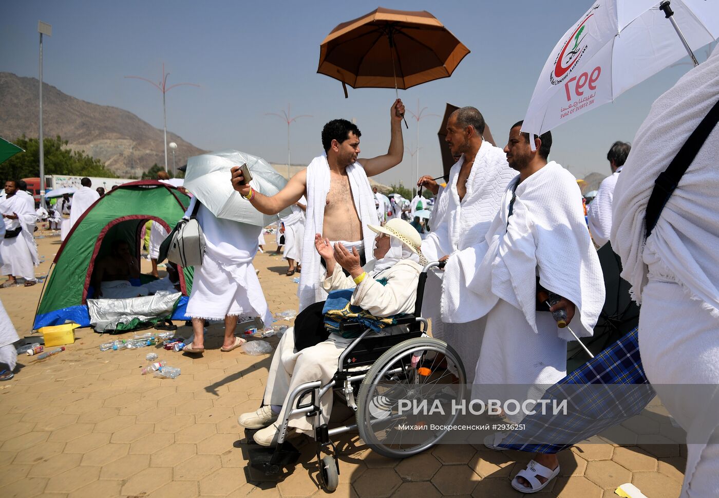 Паломники во время хаджа в Саудовской Аравии