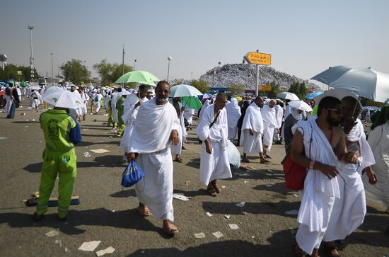 Паломники во время хаджа в Саудовской Аравии