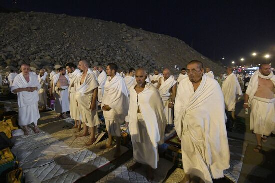Паломники во время хаджа в Саудовской Аравии