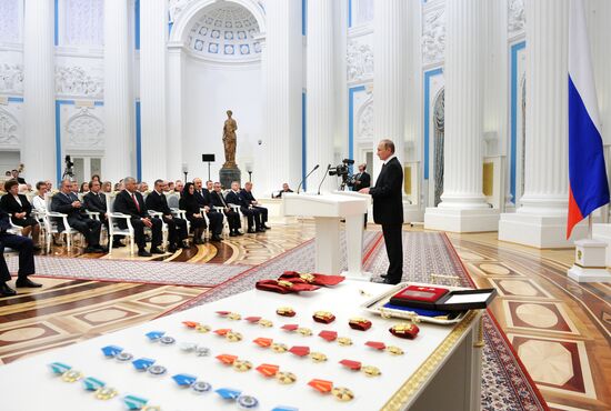 Церемония вручения государственных наград в Кремле