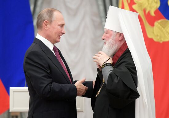 Церемония вручения государственных наград в Кремле