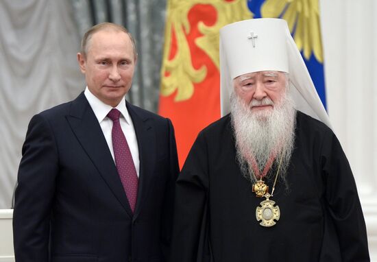 Церемония вручения государственных наград в Кремле