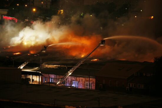 Пожар на складе в Москве