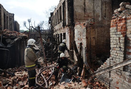 Последствия пожара в Ростове-на-Дону