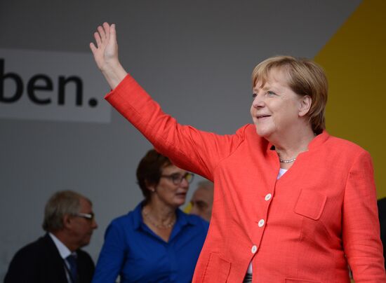 Предвыборное выступление А. Меркель в Мюнстере