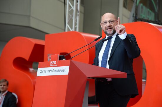 Предвыборное выступление кандидата в канцлеры Германии М. Шульца в Эссене