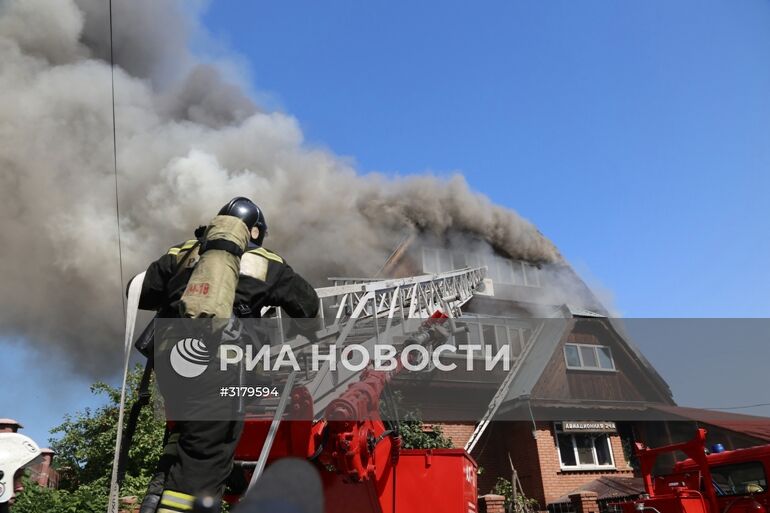 Пожар в частном доме престарелых в Красноярске