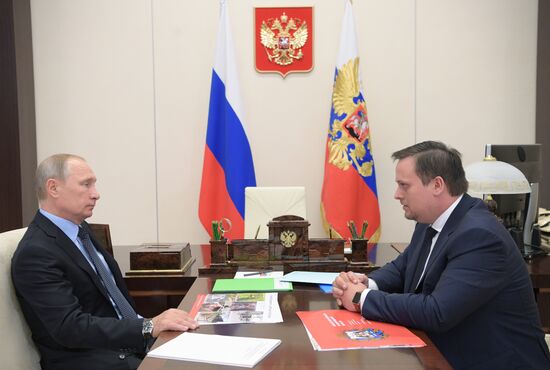 Президент РФ В. Путин встретился с врио губернатора Новгородской области А. Никитиным