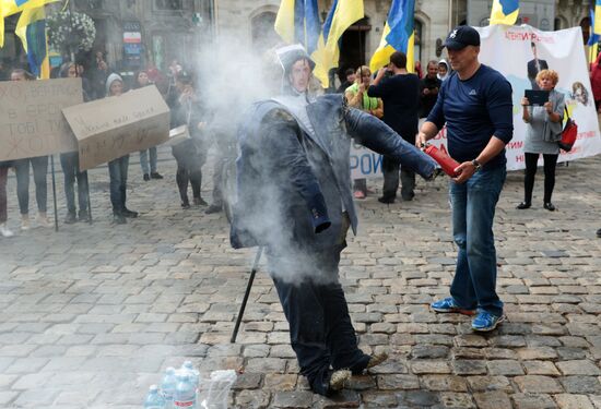 Акция против приезда Михаила Саакашвили на Украину