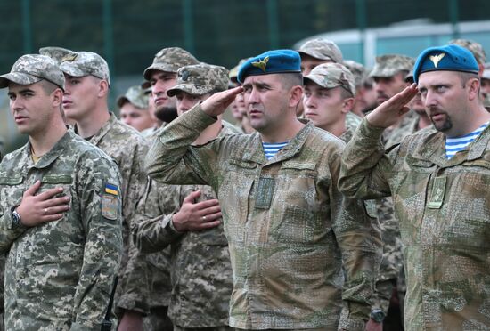 Церемония открытия военных учений Rapid Trident-2017 в Львовской области