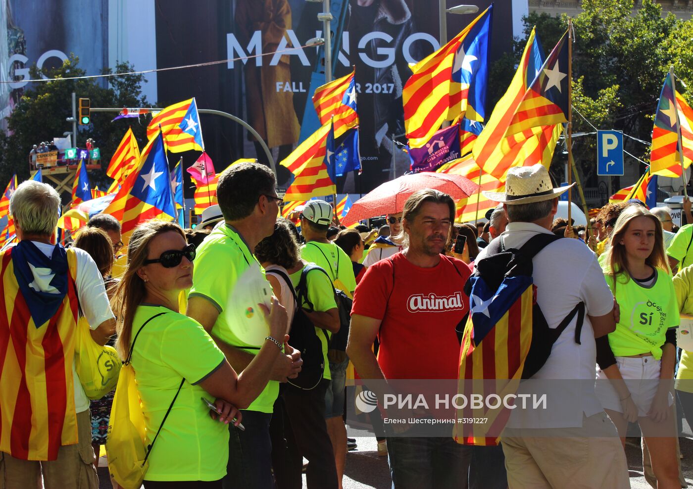 Акция в поддержку референдума в Барселоне