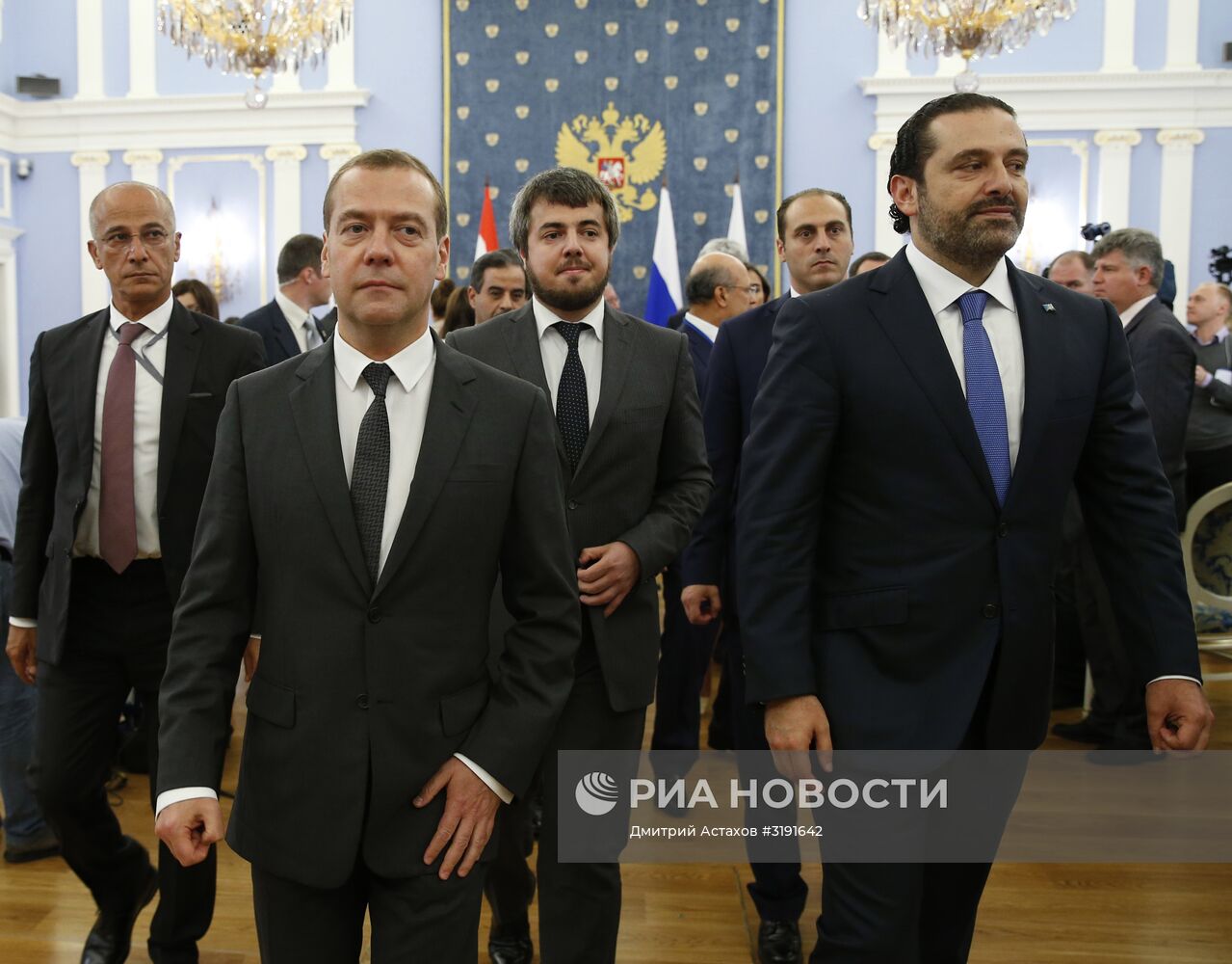 Премьер-министр РФ Д. Медведев провел переговоры с председателем Совета министров Ливана С. Харири