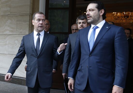 Премьер-министр РФ Д. Медведев провел переговоры с председателем Совета министров Ливана С. Харири