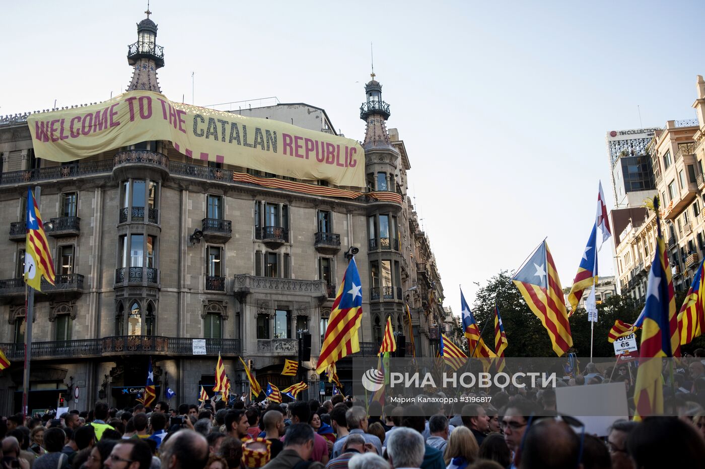 Акция протеста в Барселоне