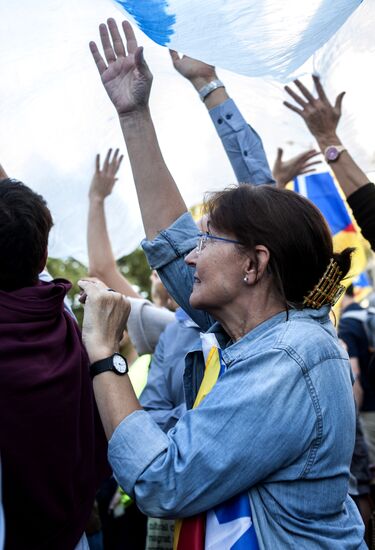 Акция протеста в Барселоне