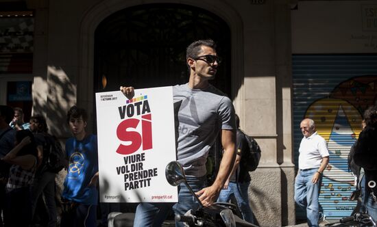 Акция протеста в Барселоне