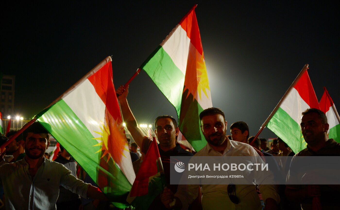 Митинг сторонников независимости Иракского Курдистана
