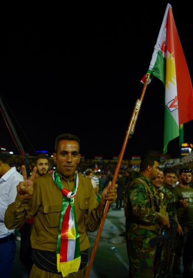 Митинг сторонников независимости Иракского Курдистана