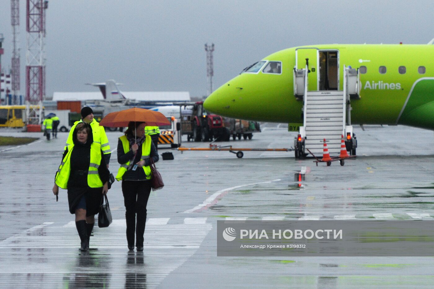 Работа аэропорта "Толмачево" в Новосибирске