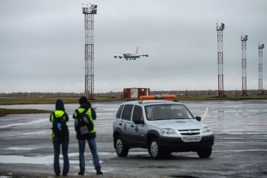 Работа аэропорта "Толмачево" в Новосибирске