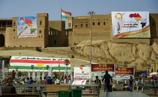 Агитация за независимость Иракского Курдистана на улицах Эрбиля