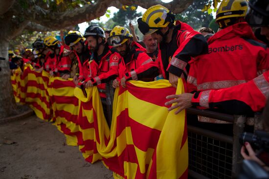 Всеобщая забастовка в поддержку референдума о независимости Каталонии в Барселоне