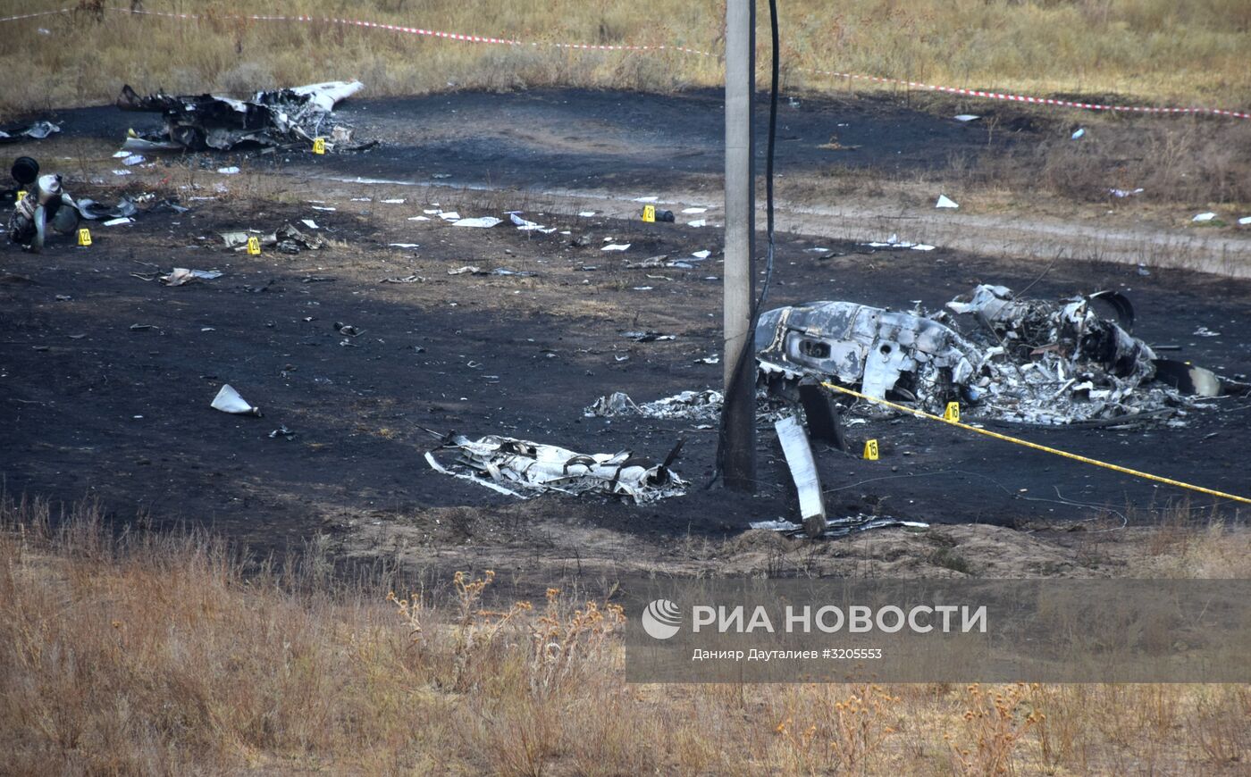 Ситуация на месте крушения самолета Ан-28 в Казахстане