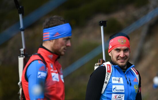 Тренировочный сбор мужской сборной России по биатлону в австрийском Рамзау