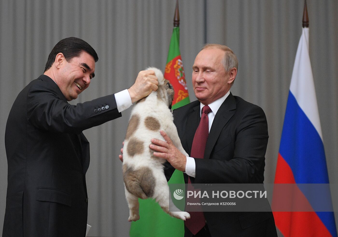 Президент РФ В. Путин встретился с президентом Туркмении Г. Бердымухамедовым