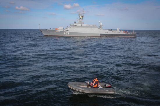 Учения корабельных сил Каспийской флотилии