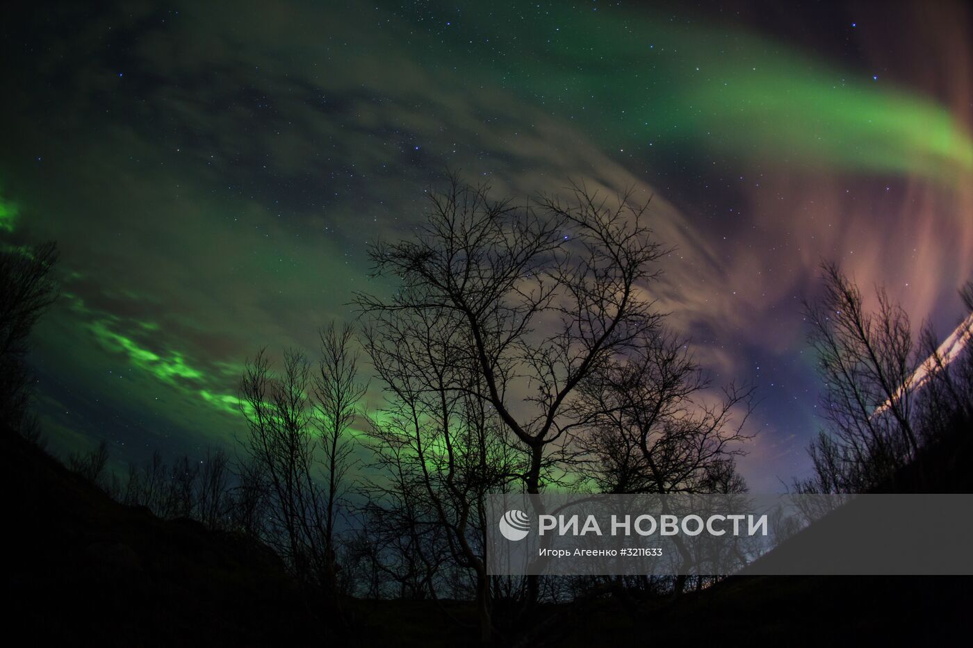 Северное сияние в Мурманской области