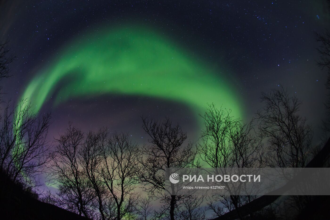 Северное сияние в Мурманской области