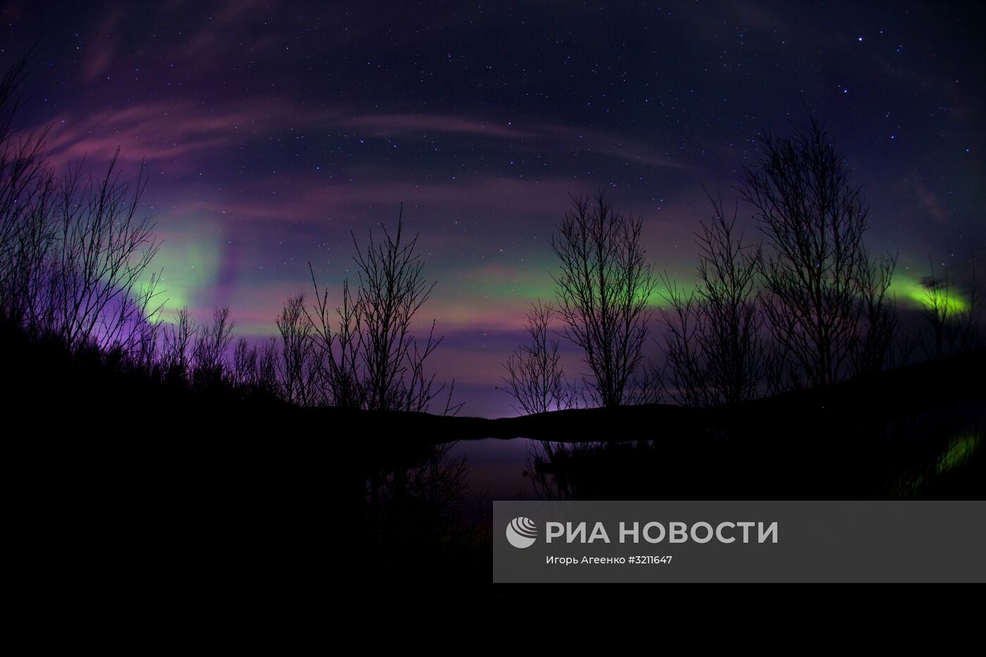 Северное сияние в Мурманской области