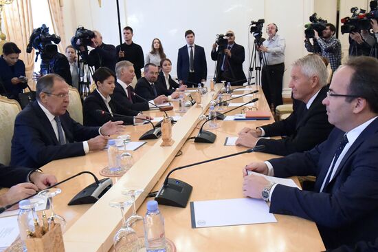 Встреча главы МИД РФ С. Лаврова с генеральным секретарем Совета Европы Т. Ягландом